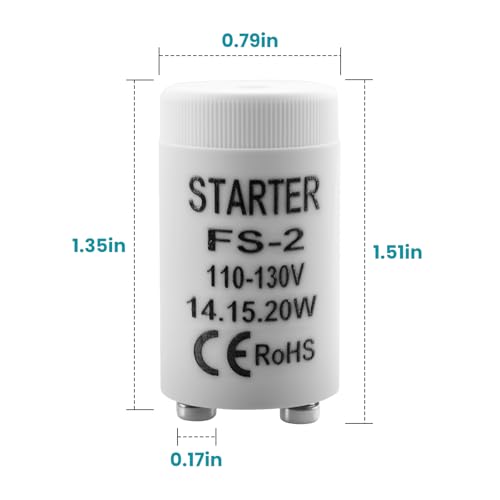 Malae FS-2 Starter para lámparas fluorescentes de 14W 15W 20W miniatura 2