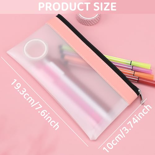 Image of 4PCS Clear Pencil Pouch, Pencil Case,Pen Holder with Zipper for Kids, Clear Travel Pouch, Pencil Pouch for Office School Supplies