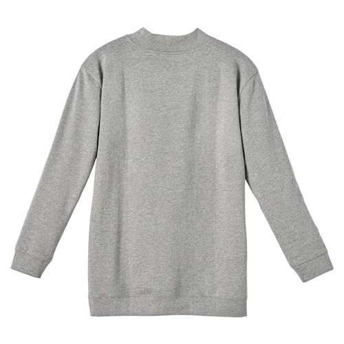 Catalog Classics Womens Fleece Jacket Snap Front Cardigan Sweatshirt for Women, 3X, Grey3