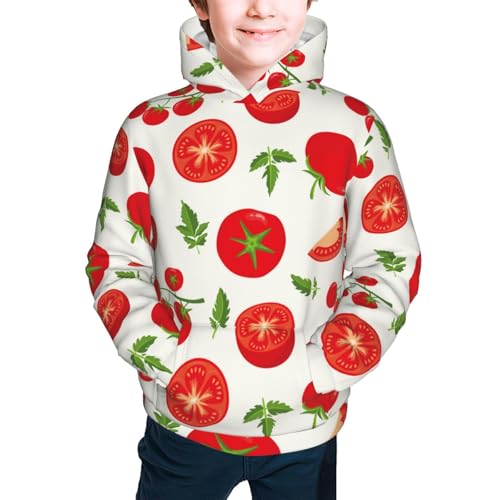 Fresh Red Tomato Kid Hoodies Boys Sweatshirts Girls Pullover with Pocket3