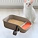 Bothyi Cat Litter Box for Indoor Cats with Scooper Large with Scatter Shield Bedpan High Sided Open Top for Small and Medium Animals, Gray