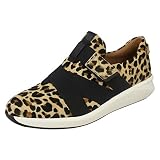 Clarks 261461474 Mujer Zapatillas, Multicolor (Leopard Prt Pony Leopard Prt Pony), 36 EU