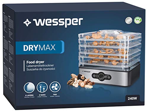 Wessper Edelstahl Dörrgerät digital mit Timer bis 99 Std und Temperaturregler von 35-70°Celcius, 5 Etagen, BPA Frei… – Bild 3