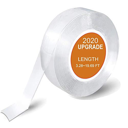 Nano Double Sided Tape, Removable Transparent Tape, Washable Heavy Duty Strong Sticky Mounting Tape Multipurpose Wall Tape Adhesive Strips,Household(1.18 INCH 3.28 FT)