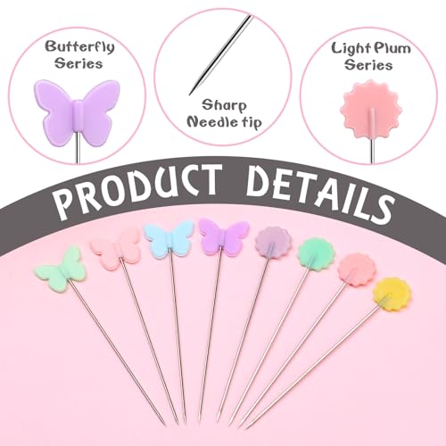 image for Fteven 200PCS Sewing Pins Flat Head Straight Pins Kits, Head Sewing Su