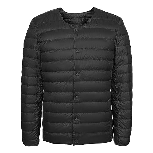 Men's Down Jacket Male Lightweight Puffer Winter Collarless Jacket Man Warm Inner Down Jacket Liner