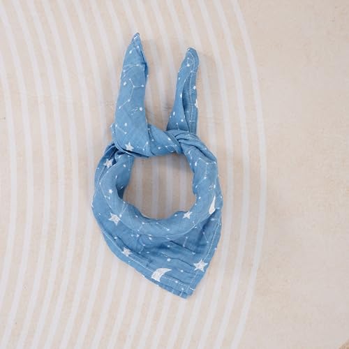 Image of Muslin Swaddle for Baby, 3 Pack, Floral and Solid Patterns (Blue)