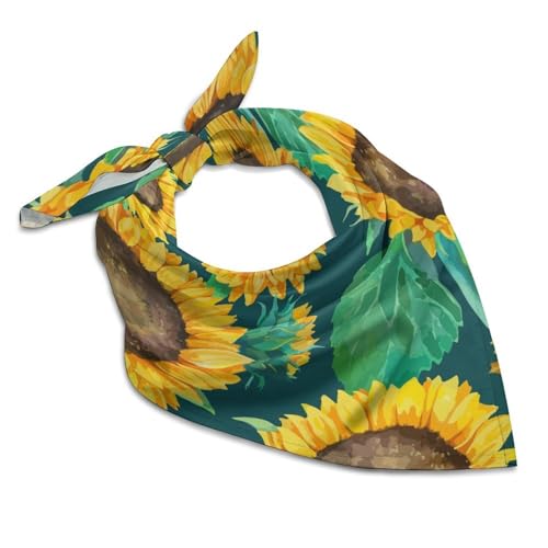 ducanll Oil Painting Style Fashion Silk-Like Bandanas Unisex Sunflower Head Wrap Square Scarf Wristband for Bachelorette Party Dresses Wedding Party - 18
