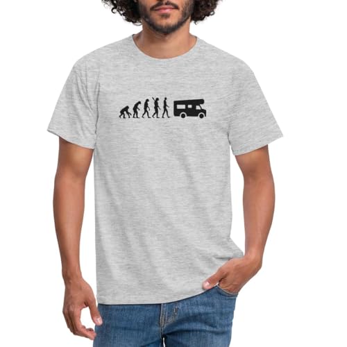 Spreadshirt Evolution Motorhome Men's T-Shirt, XL, Heather Grey