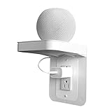 BELIEFLUO Outlet Shelf Holder, Bathroom Decor with Built-in Cable Management,A Space Saving Solution for Homepod Mini,Google Home/Echo/Smart Speakers/Electric Toothbrush/Cell Phone (Decora)