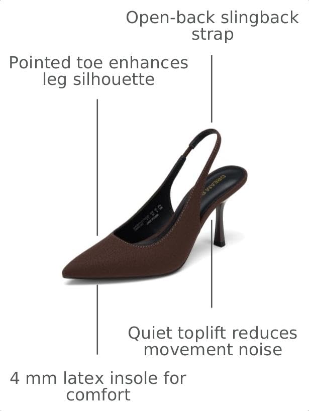 DREAM PAIRS Women's Slingback High Heels Pumps Shoes,Brown,10 - image 3