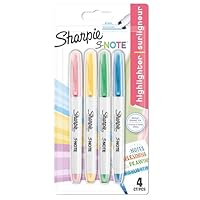 Sharpie S-Note Highlighter Pens | Part Art Marker PenPart Highlighter to DrawWrite & More | Assorted Pastel Colours | Chisel Tip | 4 Count