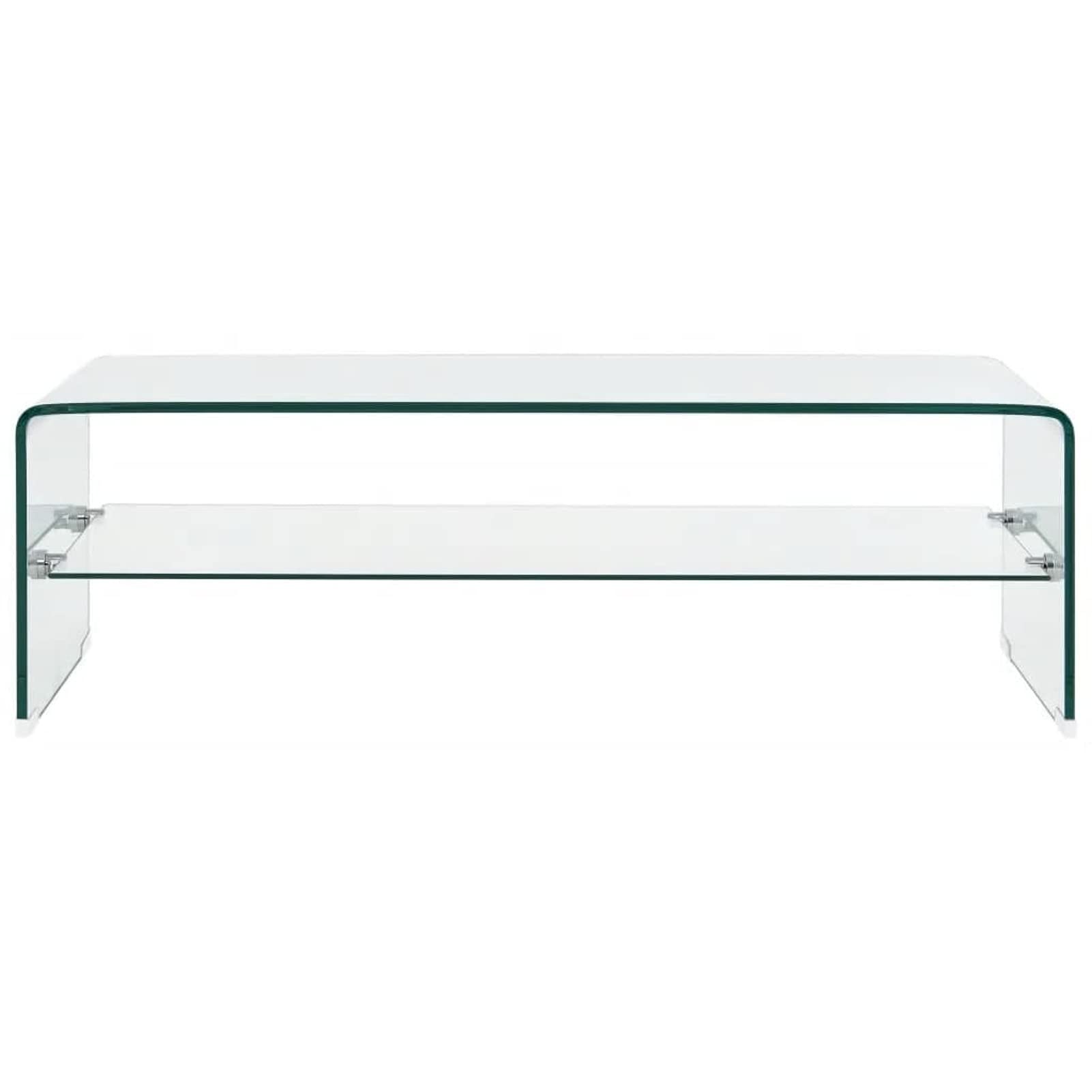 ShGaxin Mesa de Centro, Mesa Baja Salon, Mesa Centro Salon, Mueble Salon, Mesa Auxiliar, Mesa Cafe, Mesita Salon, de Vidrio Templado Transparente 98x45x31 cm