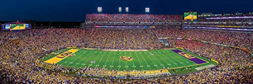 Image of MasterPieces - 1000 Piece Jigsaw Puzzle, NCAA LSU Tigers, Panoramic Football Stadium View, Fun for Adults and Family, 13 inchx39 inch