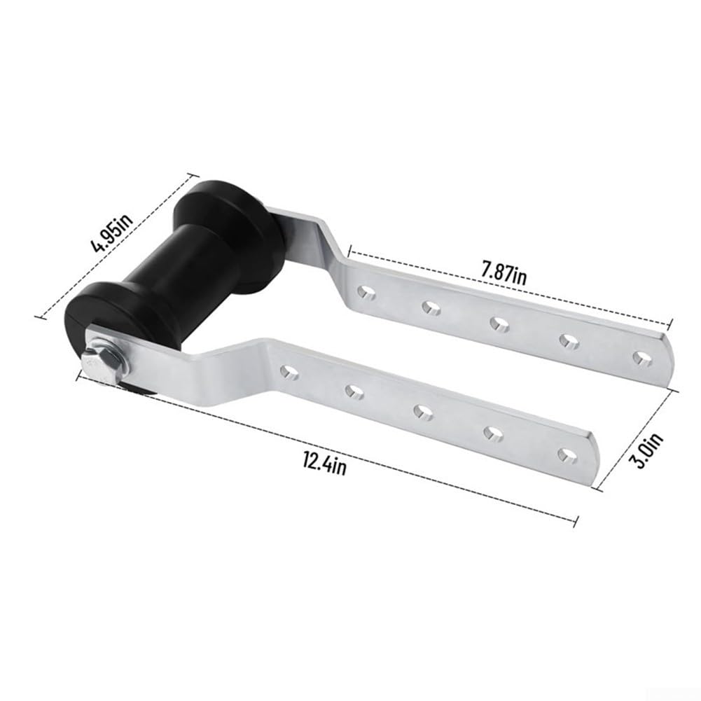 Rouleau de quille de 12,7 cm pour remorque de bateau, roue en caoutchouc compatible avec languette de 7,6 cm de large, support en acier réglable pour un chargement et un déchargement efficaces