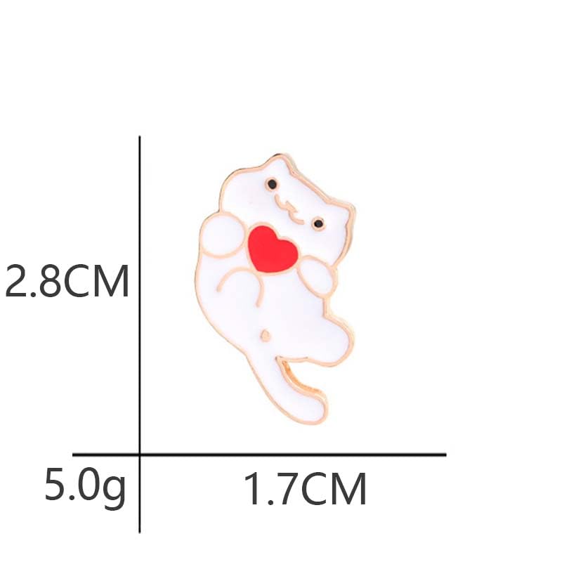 White Love Cat Enamel Pin Collect Cute Arts Metal Cartoon Brooch Backpack Clothes Collar Minimalism Lapel Badges Jewelry2