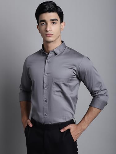 Image of Majestic Man Slim Fit Satin Cotton Formal Shirt for Men
