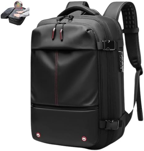 IKYWT Vacuum Backpack Travel Airbag Backpack with Vacuum Compression 17 Inch Laptop Expandable Carry On Backpack