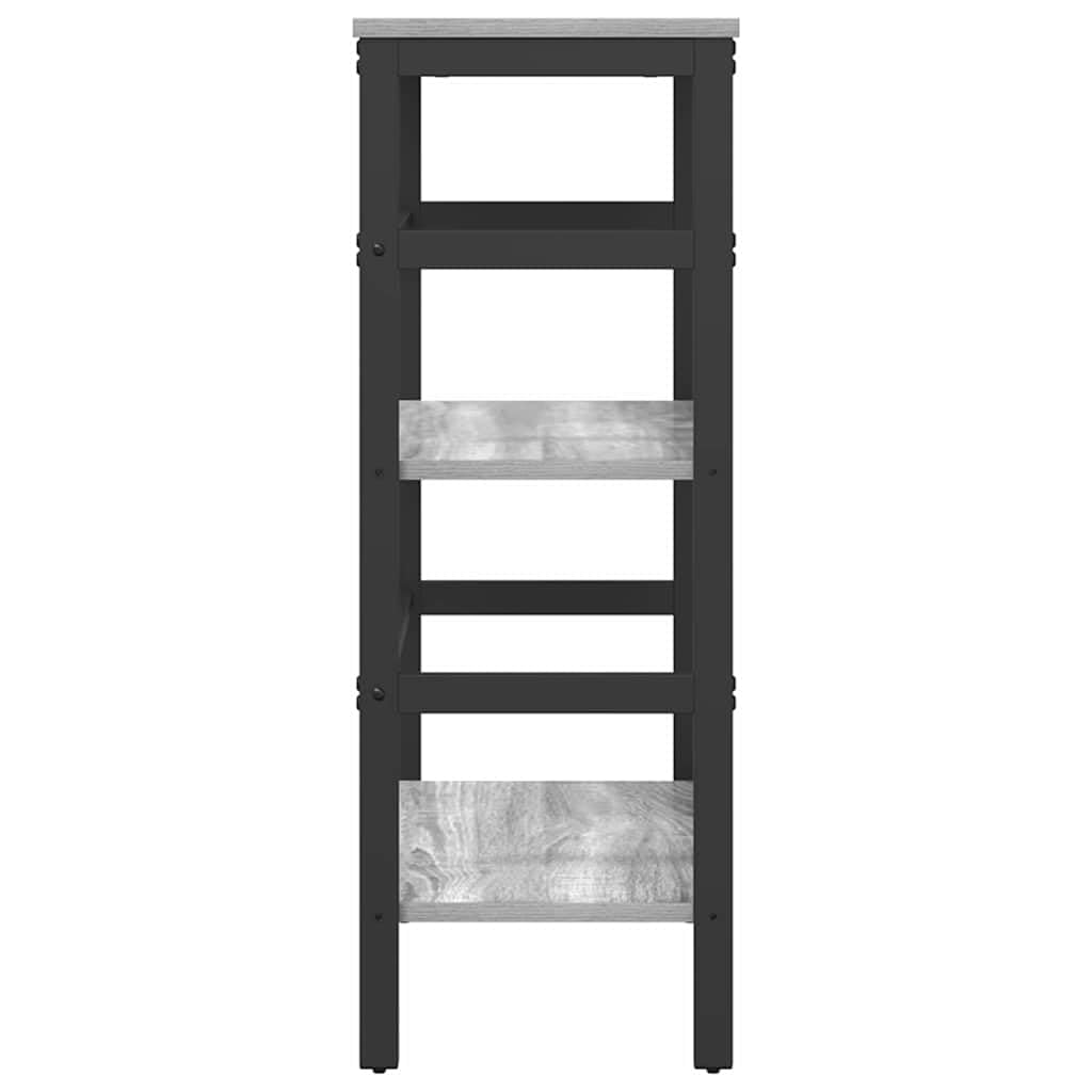 Libreria in stile industriale per soggiorno e ufficio, 60 x 29,5 x 81 cm, in legno grigio sonoma