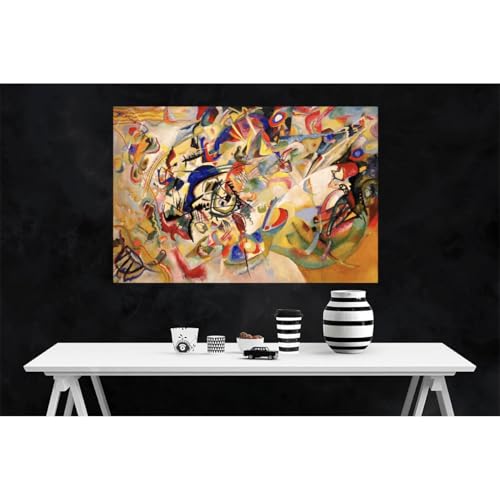 Toile Kandinsky Composition 40x64cm cadre intérieur pour salon
