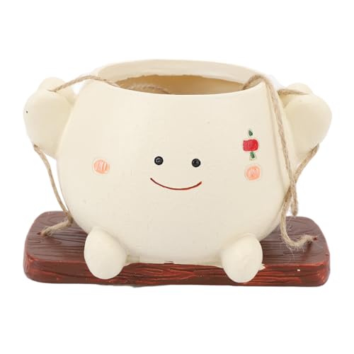 YIZISECCE Plantador colgante swing swing resin flor linda interior al aire libre (B)