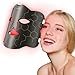 Relhafethy LED Maske Gesicht, 660&850 Silikon Rotlichtlampe Gesicht mit 10/15/20 Minuten Timer & 5 Helligkeitseinstellungen, 222Chips Flexible Rotlicht Maske Gesichts für den Heimgebrauch