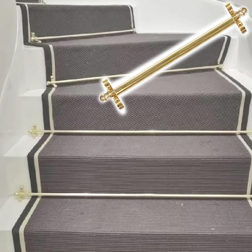 Barras para alfombras de escalera de 150 cm que eliminan arrugas peligrosas color dorado