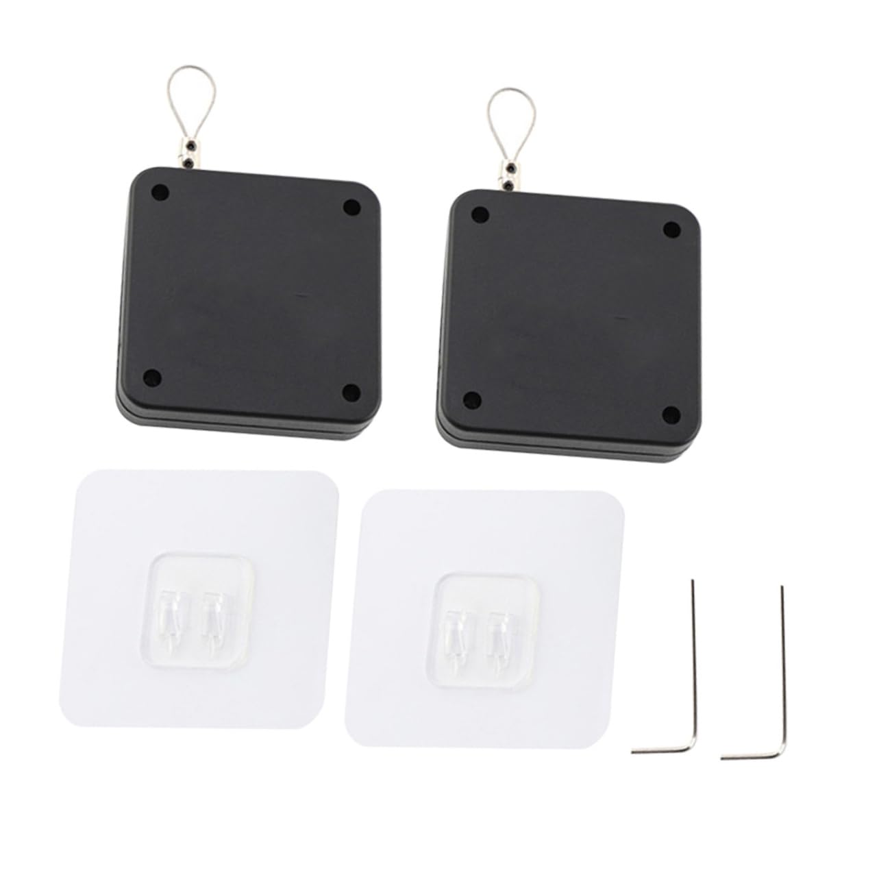 Ferme-porte automatique câble rétractable flexible noir ORFOFE maison 2pcs