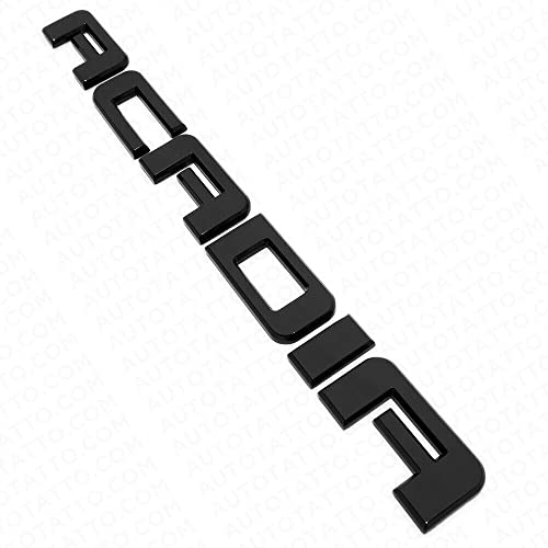 Image of 1Pc Acadia Front Door or Rear Liftgate Nameplate Logo Emblem Decorate Replacement for Acadia (Gloss Black)