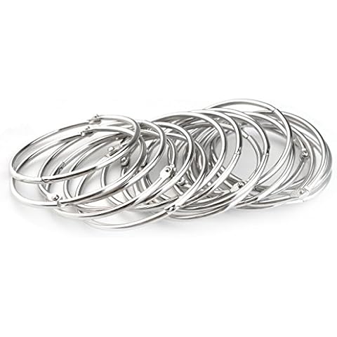 20pcs 60mm Rring Paper Clips, SUMERSHA 60mm Metal Loose Leaf Rings Binder Keyrings, 3.5-inch Cover