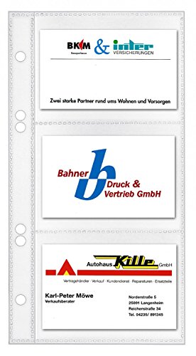 VELOFLEX 5352000 - Visitenkartenhüllen 110 x 210 mm, für 6...