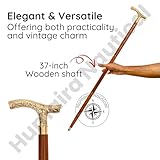 Vintage Brass Walking Stick – Handmade Wooden Cane with Solid Brass Handle – Antique Style Collectible Walking Cane for Men, Women & Seniors – Unique Gift Idea - Image 3