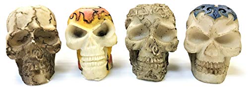 Eclipse Novelty Skull Design Hand Painted Resin Cigarette Snuffer, 4ct, Smoke Head Stop, Butt21-1-4