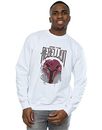 Absolute Cult Star Wars Men's Rebels Rebellion Sweatshirt White Large