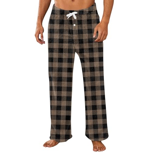 Men's Fleece Pajama Pants Flannel Cotton Buffalo Plaid Comfy