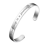 BESPMOSP A True Friendship Is A Journey Without An End Cuff Bangle Bracelet Best Friend Gift