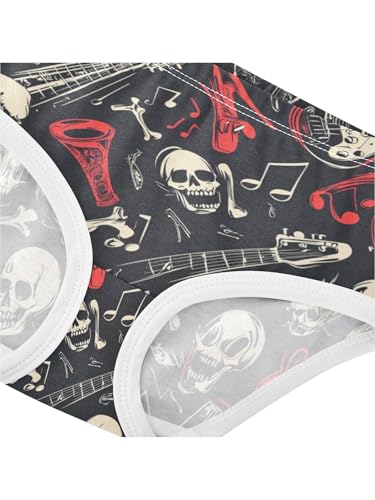 ZZKKO Red Rock Guitar Skull Art Girls Underwear Toddler Panties for Girls Comfort Brief Size 2-8T4