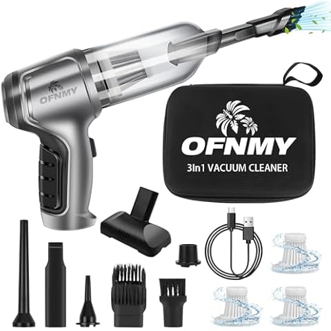 OFNMY Wireless Handheld Car Vacuum Cleaner,Mini Car Vacuum Cleaner,15000Pa High Power Cordless Vacuum Cleaner,3 in 1 Portable Handheld Car Vacuum Cordless for Car,Office and Home Cleaning Cover