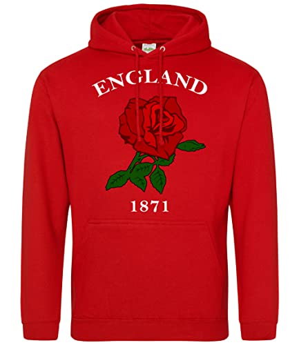 Sweat à capuche de rugby Angleterre 1871, cadeau d'anniversaire anglais pour les fans de rugby anglais, tenue de tournoi rose, idée cadeau pour homme, femme...