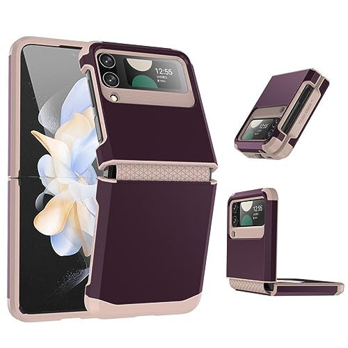 Protège charnière Samsung Z Flip4 antichoc coque vin rouge