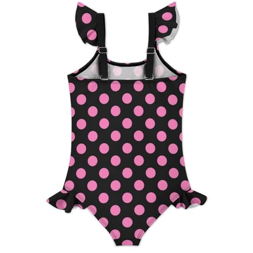 Image of Girls One Piece Swimsuit Polka Dots Ruffles Swimwear Bathing Suits 3-12 Years