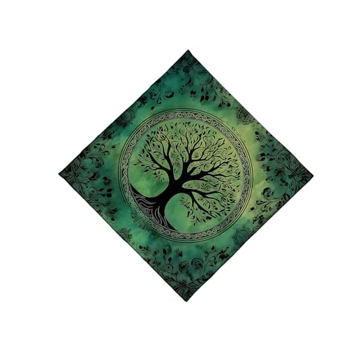 スクエア占いタペストリービッグツリーパターン占星術テーブルクロスタロットテーブルクロステーブルクロス魔術用品祭壇タロットカードクロス