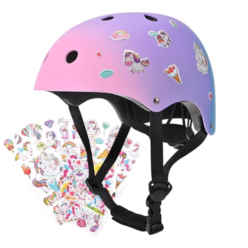 PIPIZHU Kids Toddler Bike Helmet Color Gradient, Boys Girls Child Skateboard Helmet for Kids 3-5-8-14+Riding Scooter Inline skatings Longboard Roller Skate (S)
