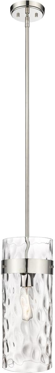 Z-Lite 3035P6-PN Fontaine Pendant, 1-Light 60 Watts, Polished Nickel