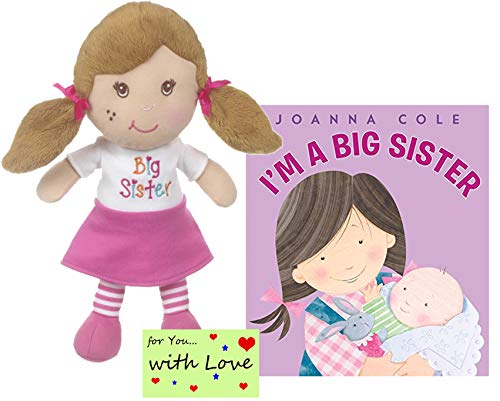 Big Sister Gift Set for Little Girls and Toddlers, Big Sister Doll and I am a Big Sister Book by Joanna Cole Bundle with Gift Tag (Sister / Cole / Gift Tag)