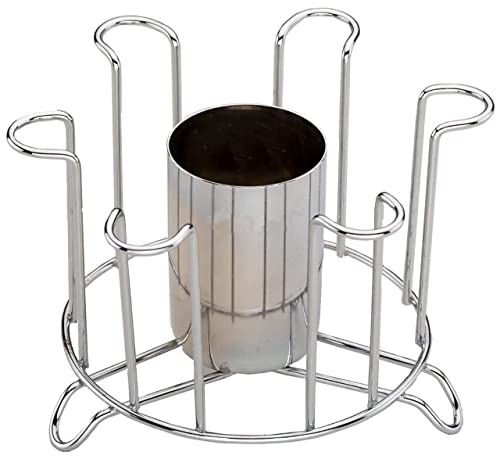 Image of iSTAR Stainless Steel Glass And Spoon Tabletop Organizer /Glass Stand /Glass Holder For Kitchen Dining Table, Tiered Shelf, Medium