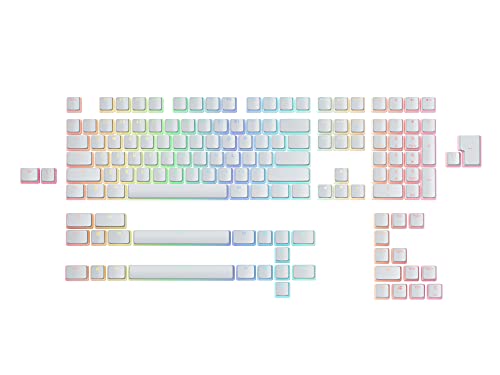 Glorious Aura V2 (White) - PBT Pudding Keycaps for Mechanical Keyboards -...