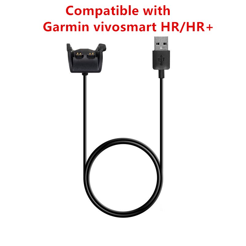 High Speed Replacement Charging Cable for Garmin Vivosmart HR/HR+, USB Charger Dock with Secure Clip, Fast Charging & Data Sync Activity Tracker Cable Charger(3.3ft/100cm)