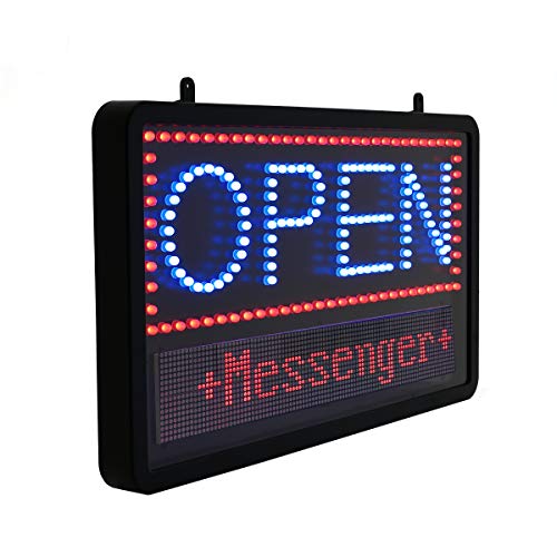 Alpine Led Open Signs for Business with Remote - Super Bright Lighted Open Sign, Easily Programmable Led Sign 3 Mode Electric Display: Flashing, Fixed, Scrolling With Space for Extra Letters & Numbers