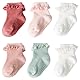 DRESHOW Säugling Rüschen Spitze Socken Baby Mädchen Rutschfeste Schlichte Gerüschte Söckchen Neugeborene Knöchel Kleid Taufe